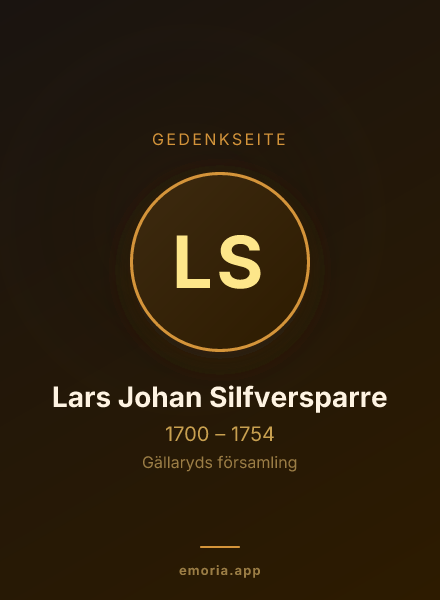 Gedenkportrait von Lars Johan Silfversparre