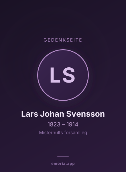 Gedenkportrait von Lars Johan Svensson