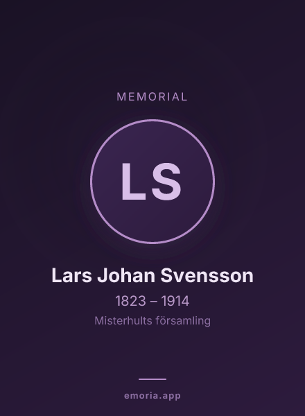 Memorial portrait of Lars Johan Svensson
