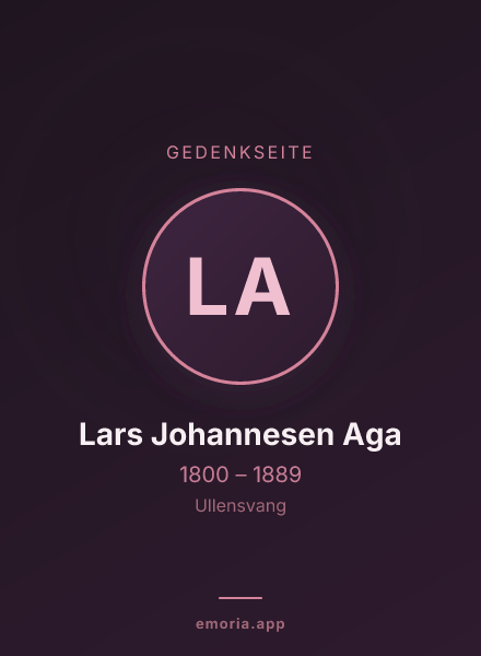 Gedenkportrait von Lars Johannesen Aga