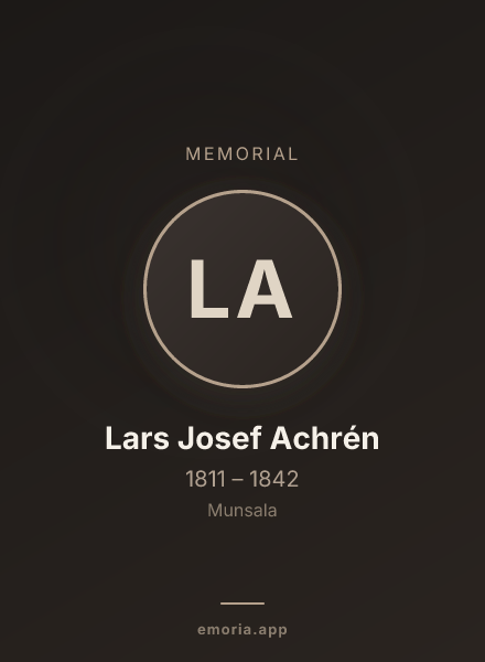 Memorial portrait of Lars Josef Achrén
