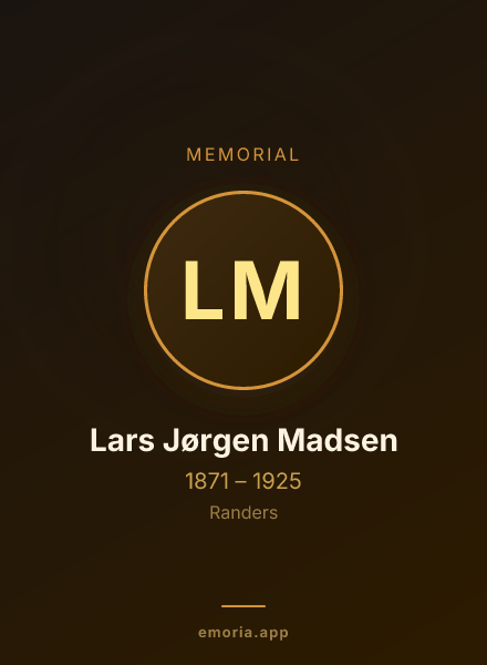Memorial portrait of Lars Jørgen Madsen
