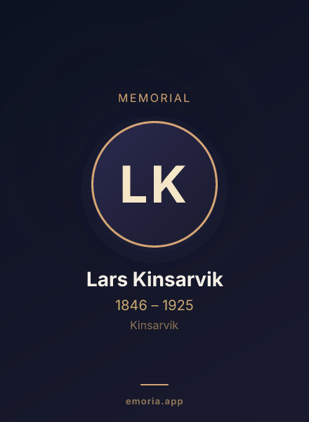 Memorial portrait of Lars Kinsarvik