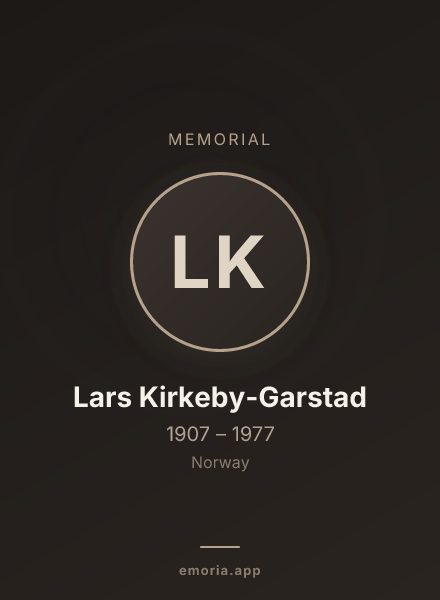 Memorial portrait of Lars Kirkeby-Garstad