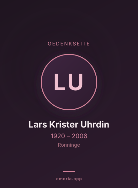 Gedenkportrait von Lars Krister Uhrdin