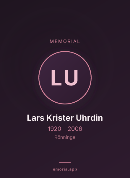 Memorial portrait of Lars Krister Uhrdin