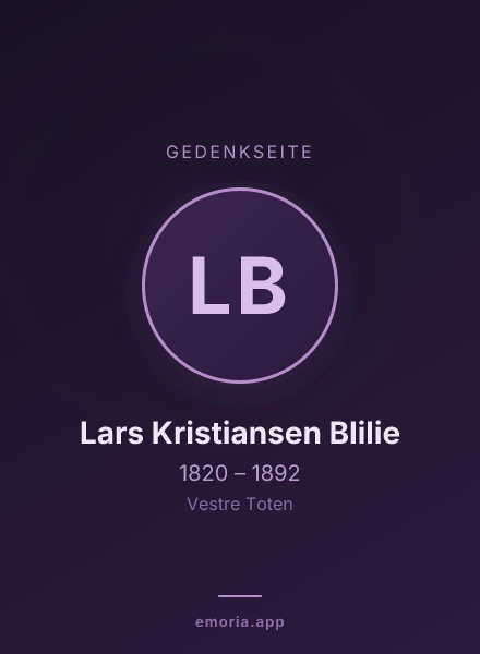 Gedenkportrait von Lars Kristiansen Blilie