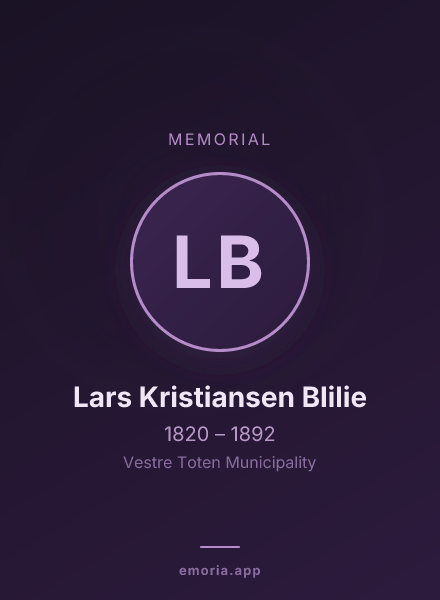 Memorial portrait of Lars Kristiansen Blilie