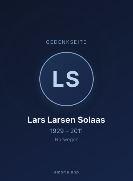 Gedenkportrait von Lars Larsen Solaas