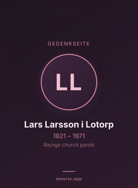 Gedenkportrait von Lars Larsson i Lotorp