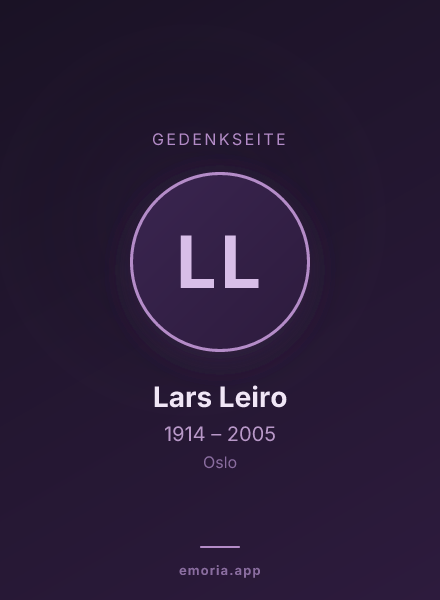 Gedenkportrait von Lars Leiro