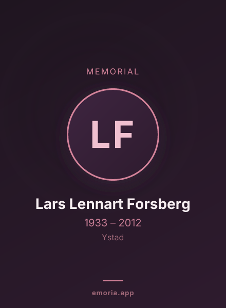 Memorial portrait of Lars Lennart Forsberg