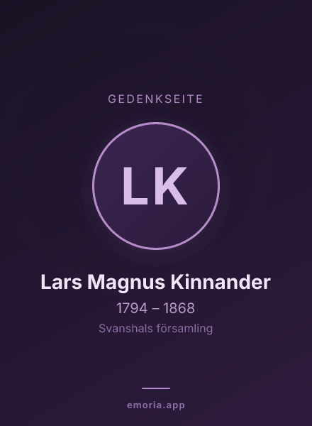 Gedenkportrait von Lars Magnus Kinnander