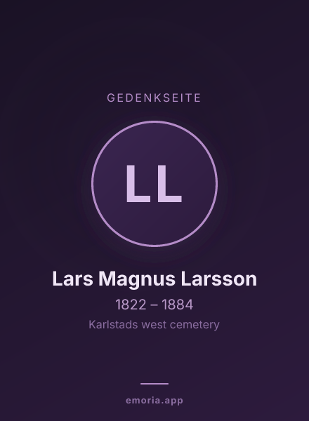 Gedenkportrait von Lars Magnus Larsson
