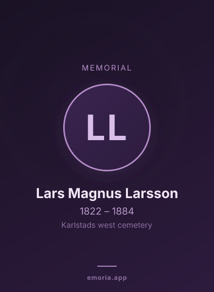 Memorial portrait of Lars Magnus Larsson