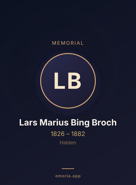 Memorial portrait of Lars Marius Bing Broch