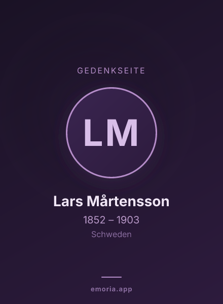 Gedenkportrait von Lars Mårtensson