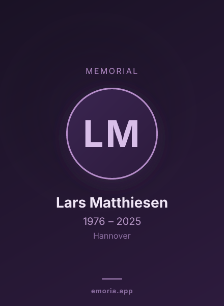 Memorial portrait of Lars Matthiesen