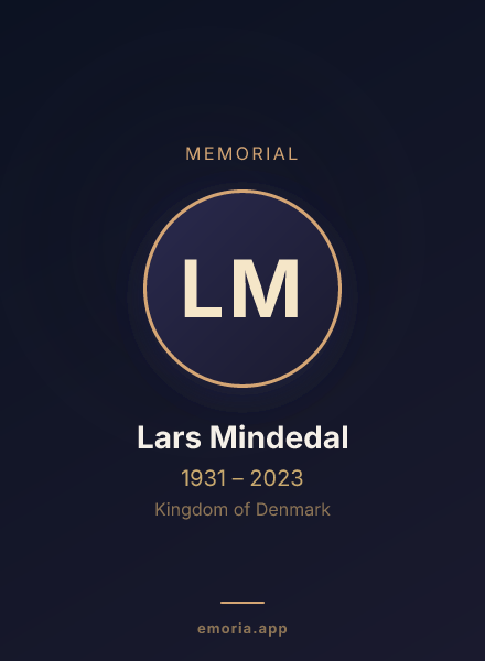 Memorial portrait of Lars Mindedal