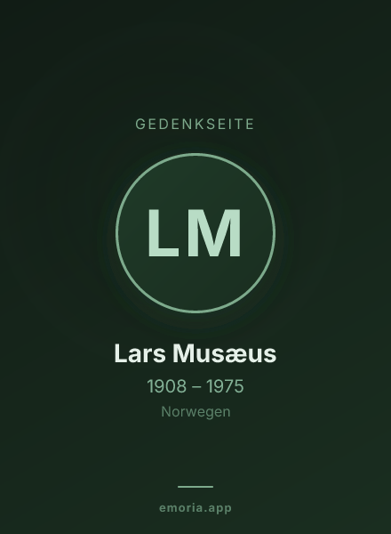 Gedenkportrait von Lars Musæus