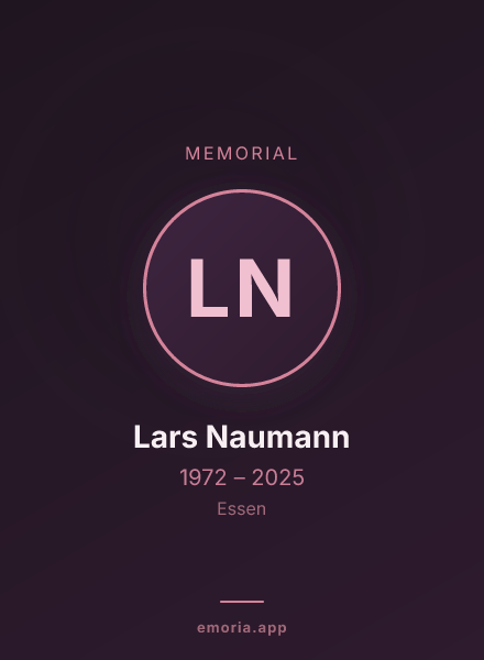 Memorial portrait of Lars Naumann