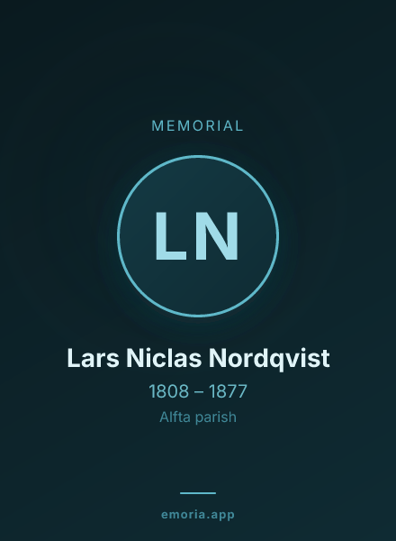 Memorial portrait of Lars Niclas Nordqvist