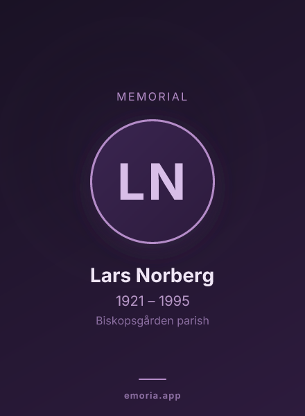 Memorial portrait of Lars Norberg