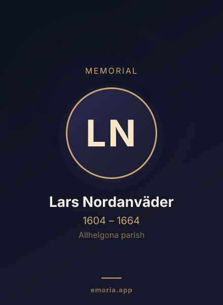 Memorial portrait of Lars Nordanväder