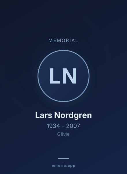 Memorial portrait of Lars Nordgren