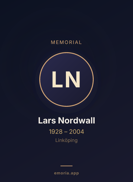 Memorial portrait of Lars Nordwall