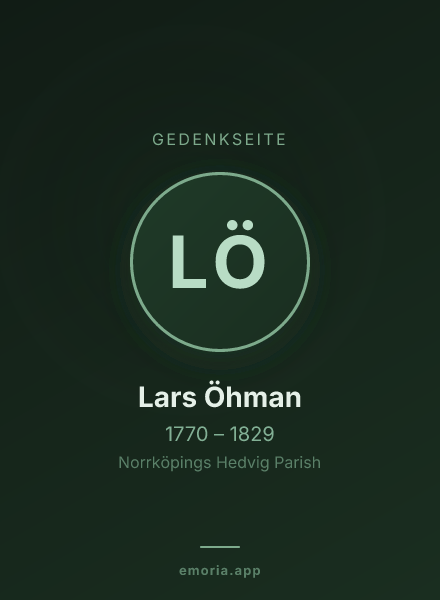 Gedenkportrait von Lars Öhman