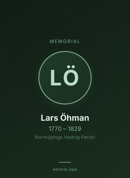 Memorial portrait of Lars Öhman