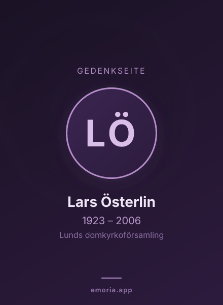 Gedenkportrait von Lars Österlin