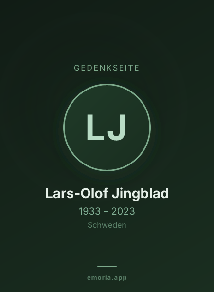 Gedenkportrait von Lars-Olof Jingblad