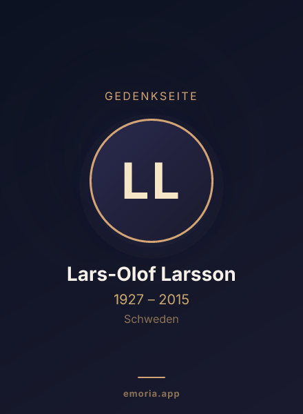 Gedenkportrait von Lars-Olof Larsson