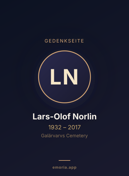 Gedenkportrait von Lars-Olof Norlin