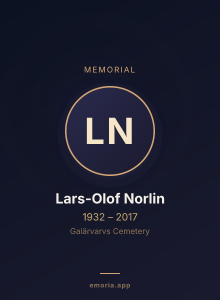 Memorial portrait of Lars-Olof Norlin