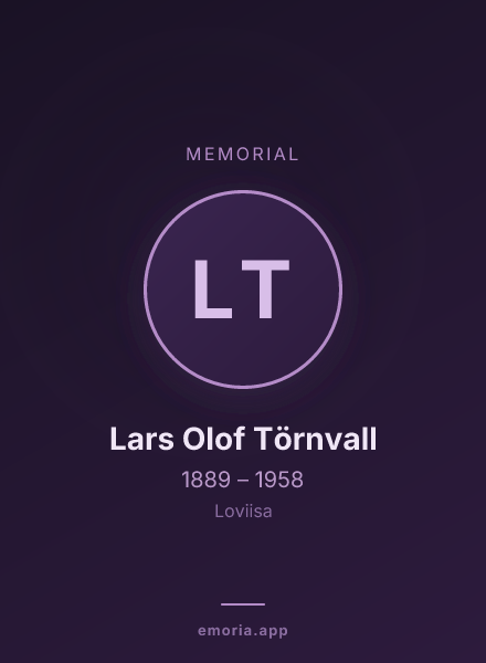 Memorial portrait of Lars Olof Törnvall