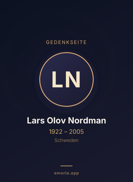 Gedenkportrait von Lars Olov Nordman