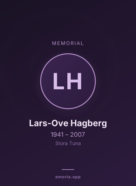 Memorial portrait of Lars-Ove Hagberg