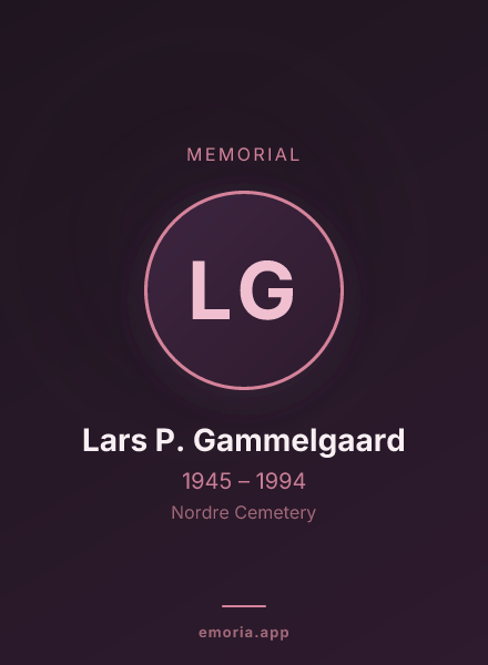 Memorial portrait of Lars P. Gammelgaard