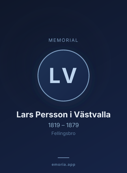 Memorial portrait of Lars Persson i Västvalla
