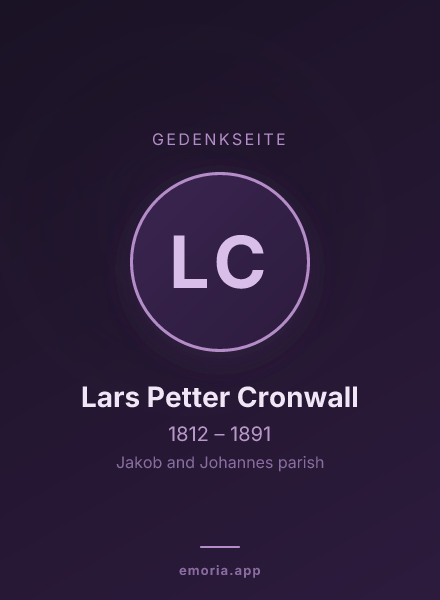 Gedenkportrait von Lars Petter Cronwall