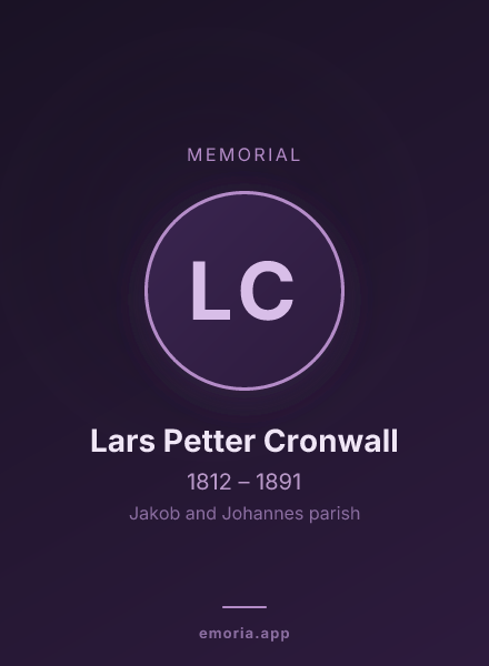 Memorial portrait of Lars Petter Cronwall