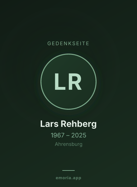 Gedenkportrait von Lars Rehberg