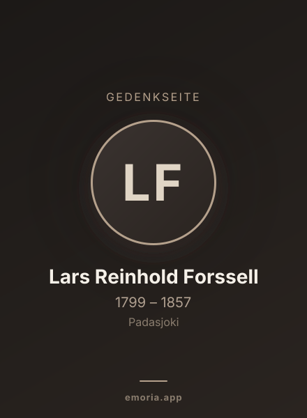 Gedenkportrait von Lars Reinhold Forssell