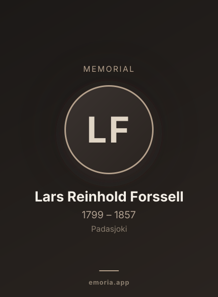 Memorial portrait of Lars Reinhold Forssell