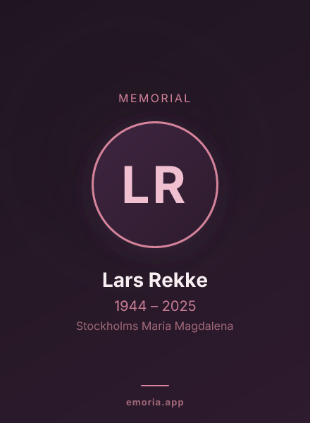 Memorial portrait of Lars Rekke
