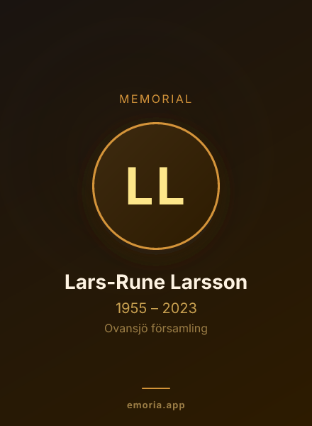 Memorial portrait of Lars-Rune Larsson