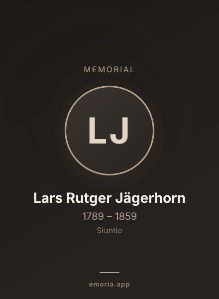 Memorial portrait of Lars Rutger Jägerhorn